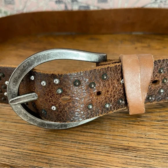 Aquara Handcrafted Studded Italian Leather Belt